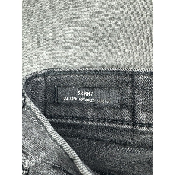 Hollister Skinny Jeans Men's 30X30 Advanced Stretch Black‎ Denim Distressed - Picture 4 of 8